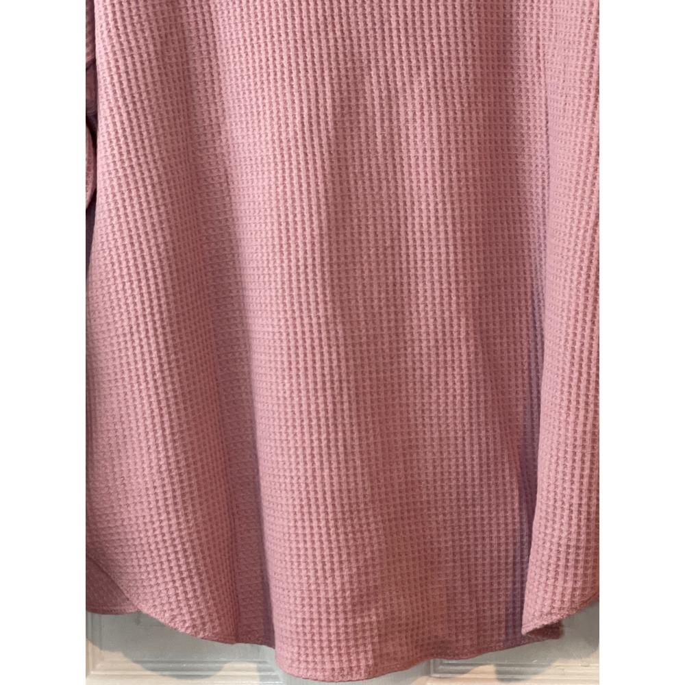 Buffalo Waffle Button Up Womens Small Midday Rose NEW Long Sleeve Knit Shirt - Picture 6 of 12
